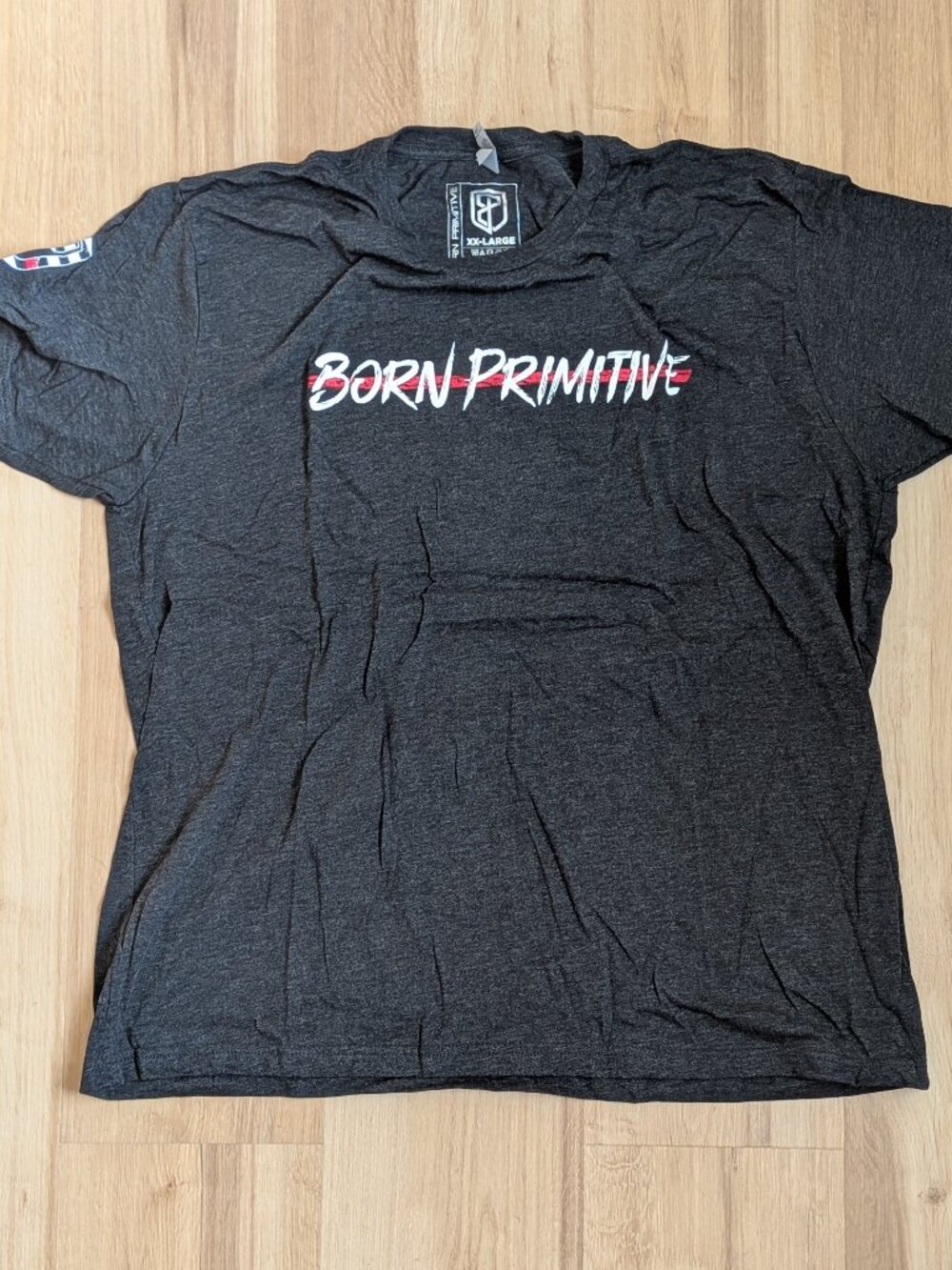 NWT Born Primitive The Valor Tee Thin Red Line Black 2XL